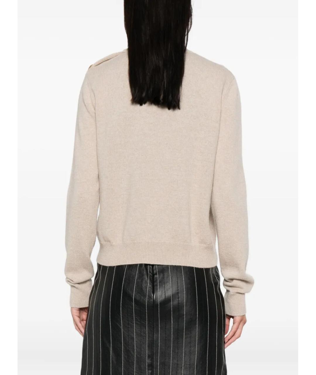 BALMAIN Бежевый шерстяной джемпер / свитер, фото 3