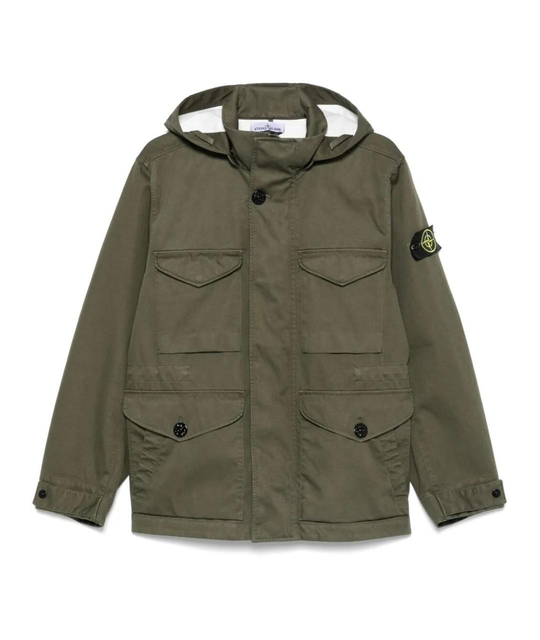 STONE ISLAND Зеленая хлопковая куртка, фото 1