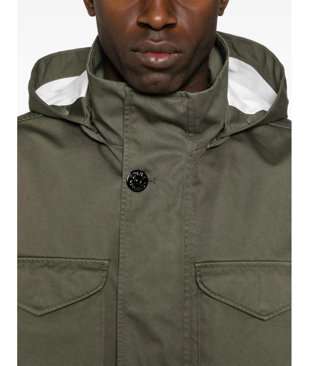 STONE ISLAND Зеленая хлопковая куртка, фото 3