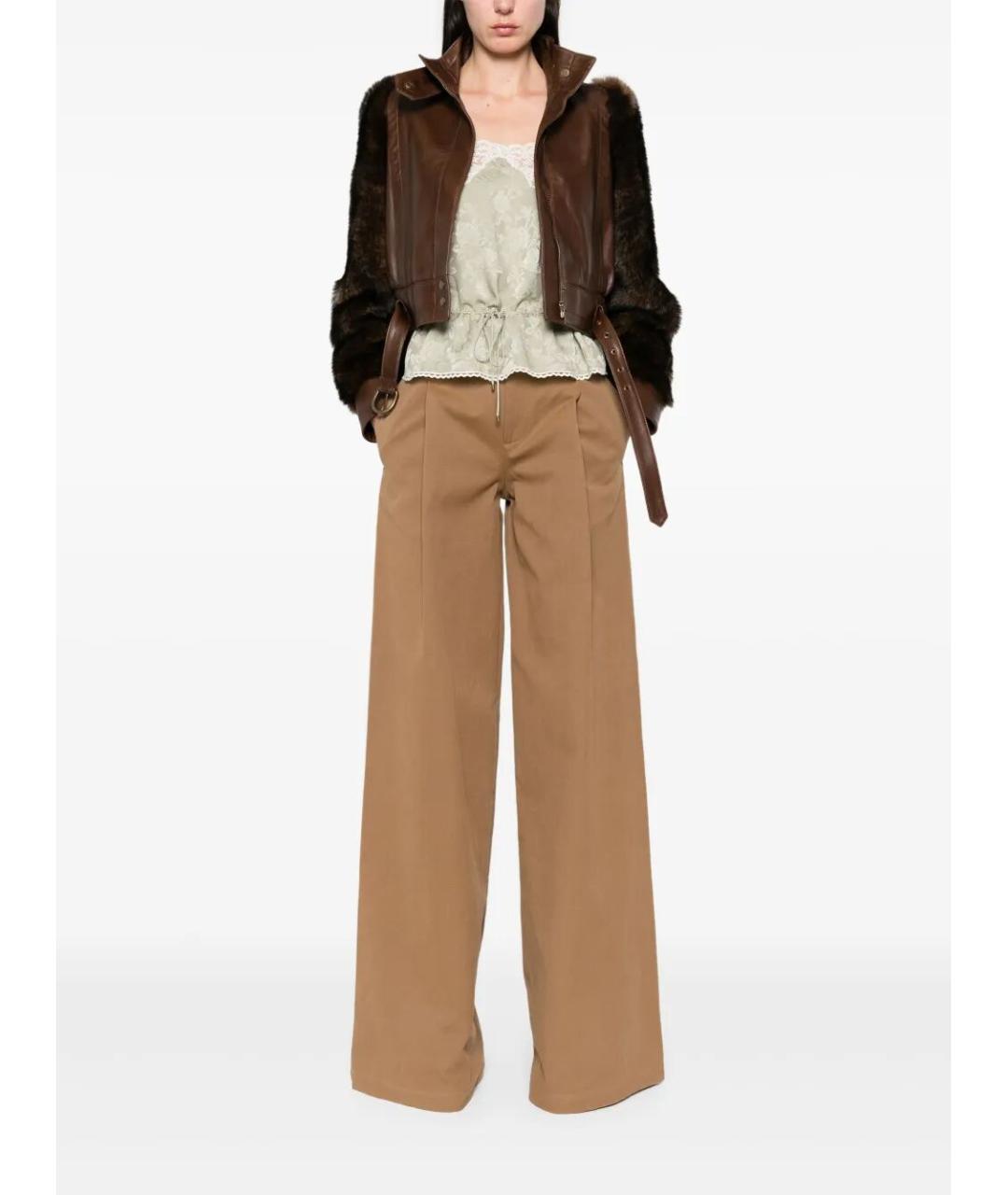 CHLOE Бежевые хлопковые прямые джинсы, фото 2