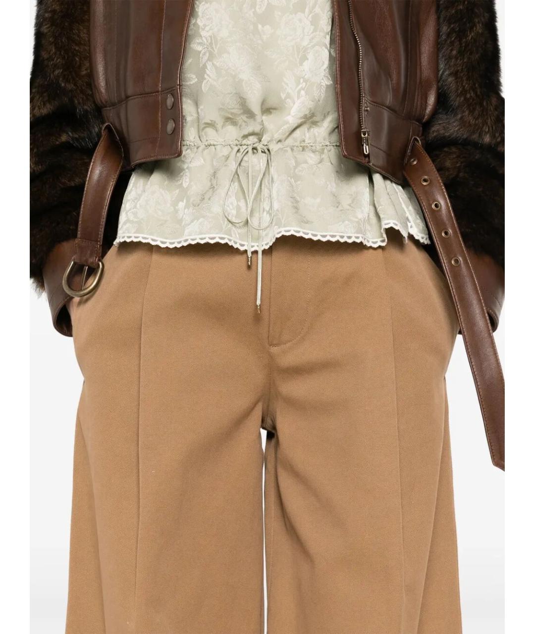 CHLOE Бежевые хлопковые прямые джинсы, фото 3