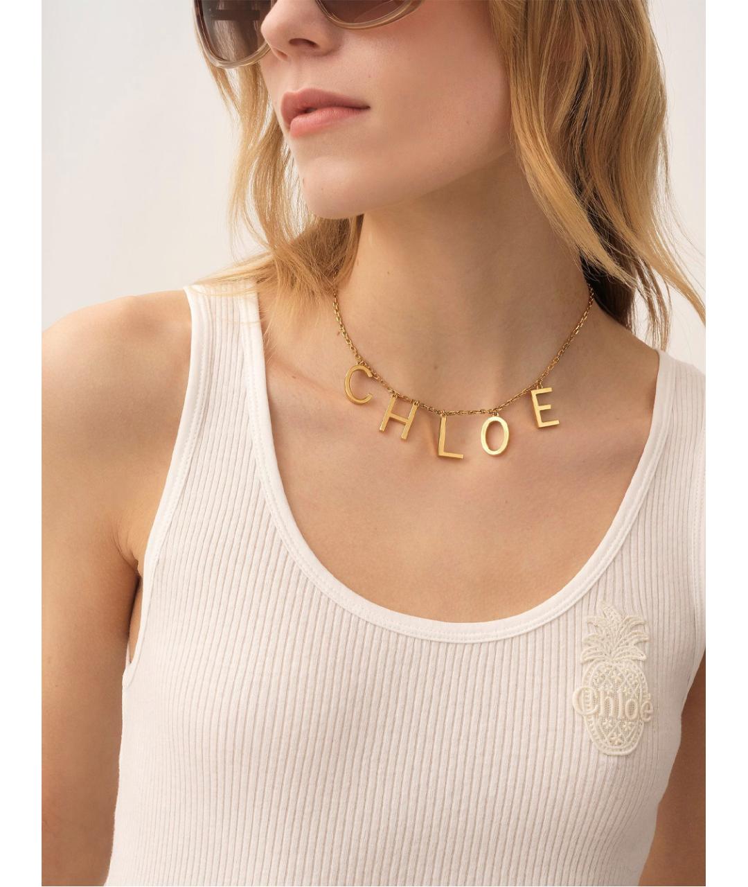 CHLOE Золотое латунное колье, фото 2