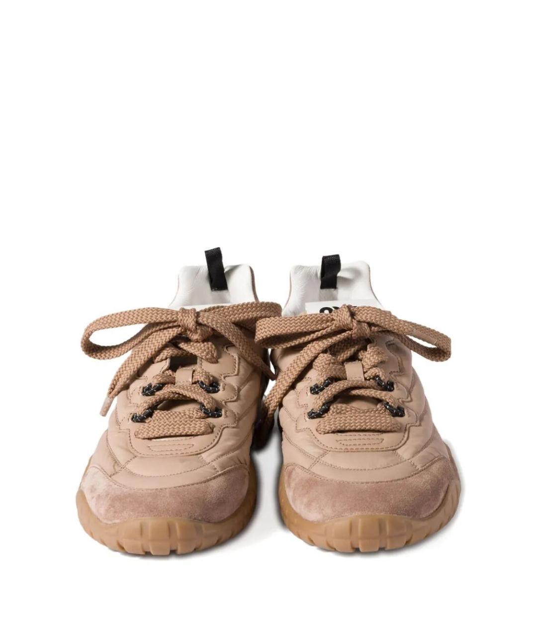 MIU MIU Розовые текстильные кроссовки, фото 2