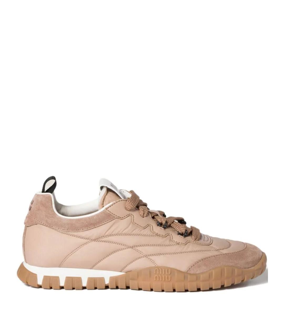 MIU MIU Розовые текстильные кроссовки, фото 1