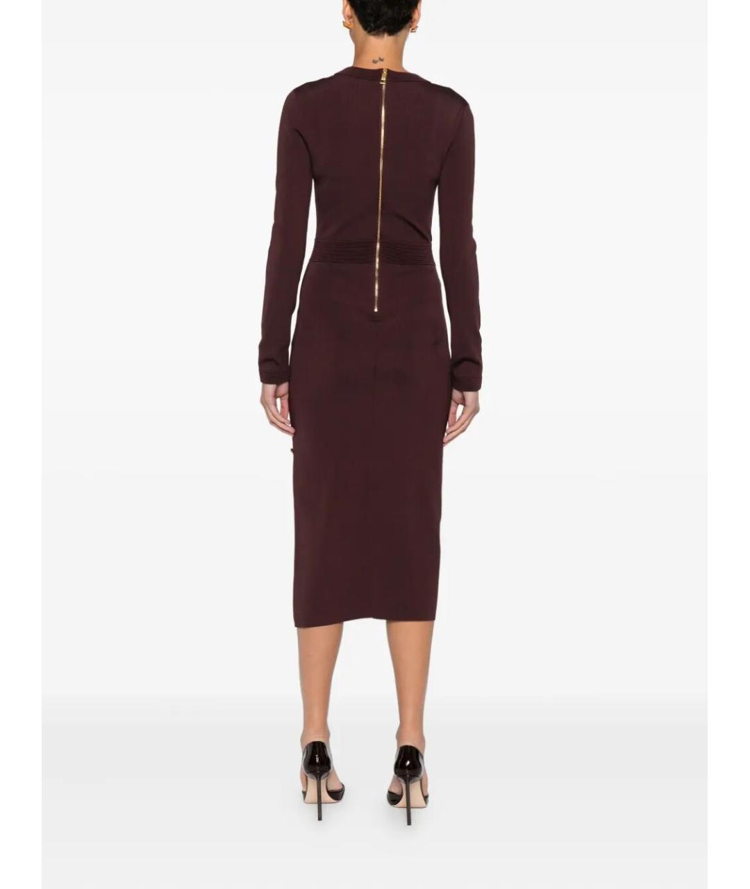 ELISABETTA FRANCHI Бордовое вискозное повседневное платье, фото 4