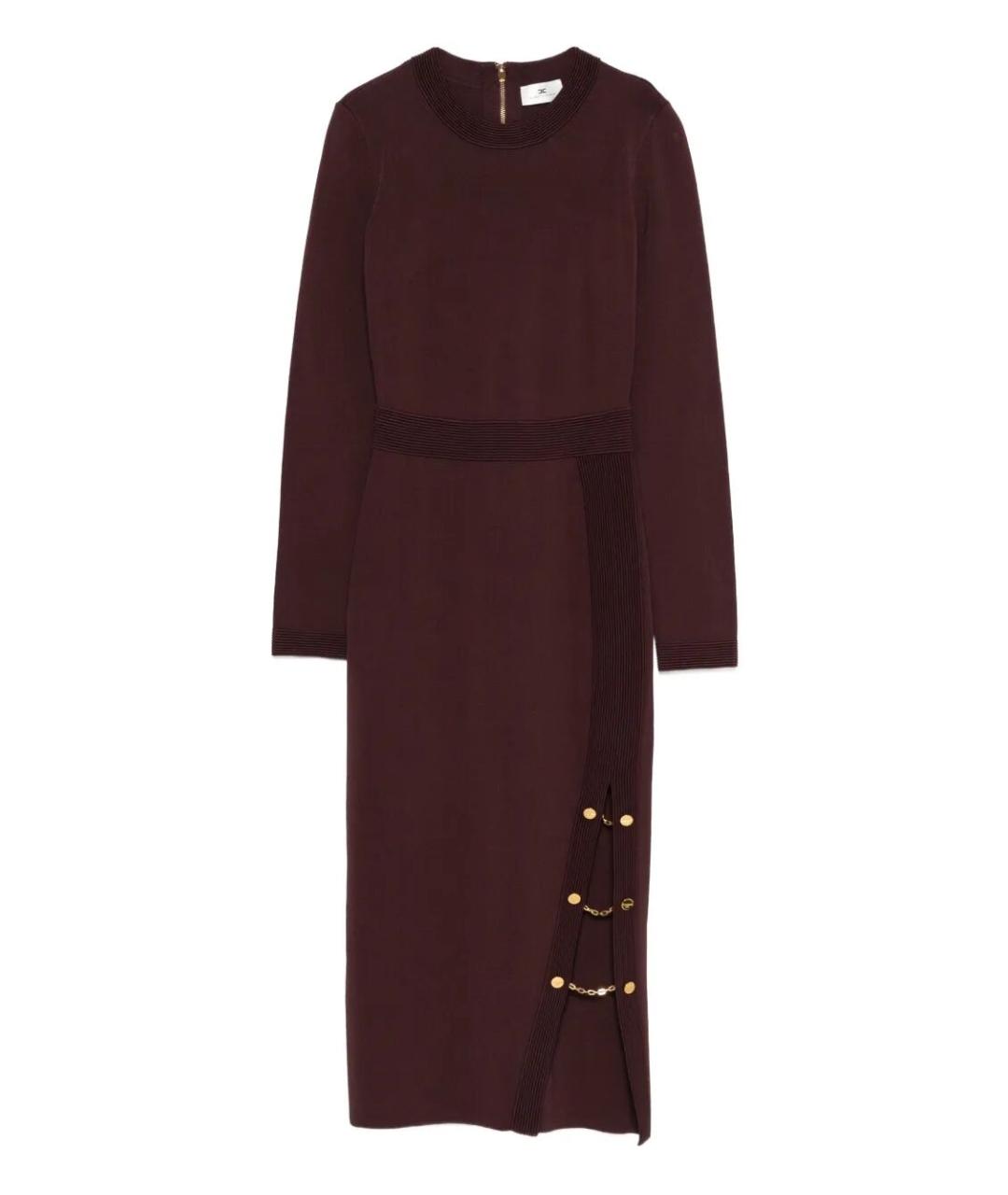 ELISABETTA FRANCHI Бордовое вискозное повседневное платье, фото 1