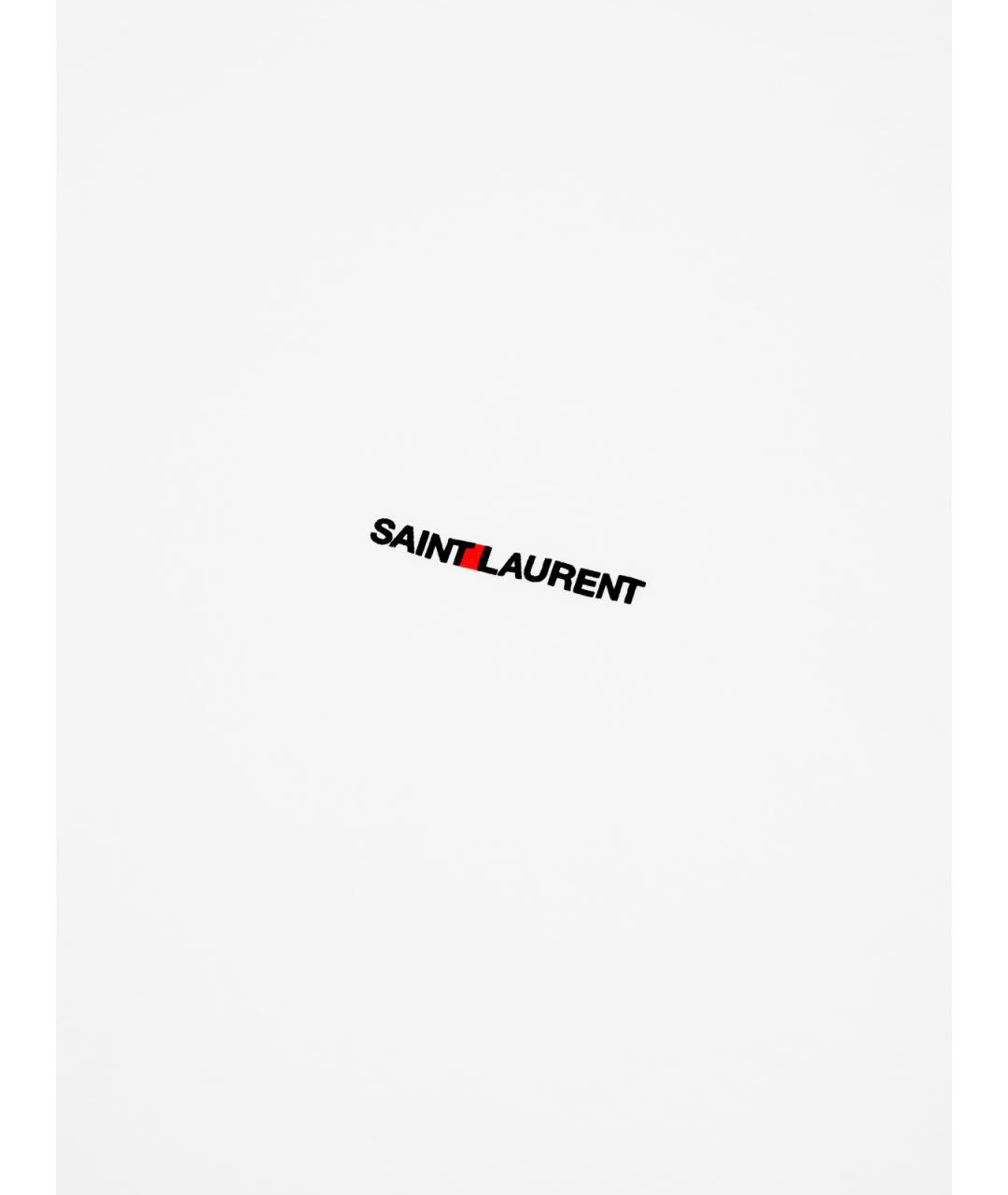 SAINT LAURENT Белая хлопковая футболка, фото 3