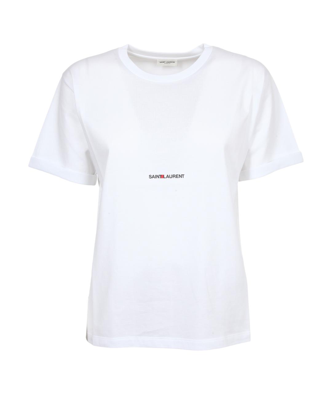 SAINT LAURENT Белая хлопковая футболка, фото 4