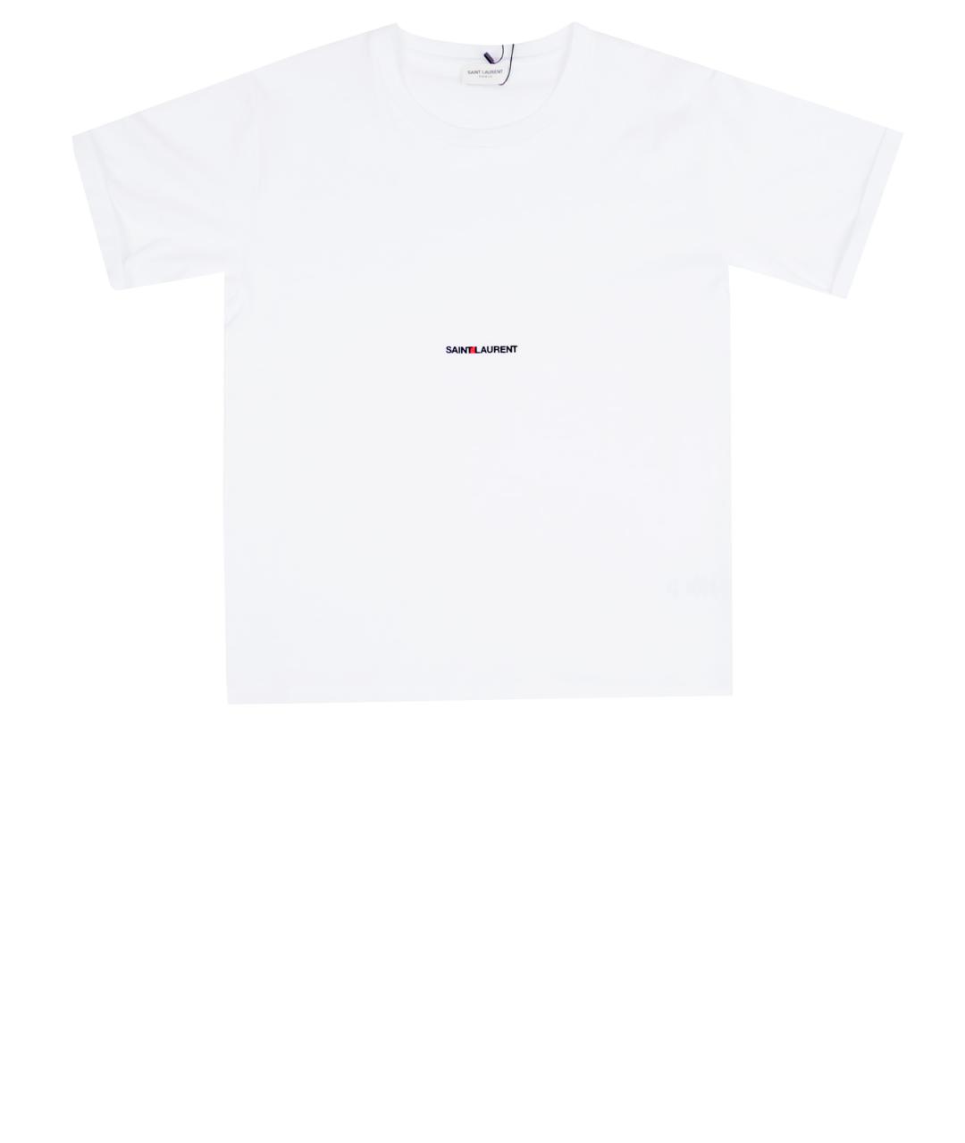 SAINT LAURENT Белая хлопковая футболка, фото 1