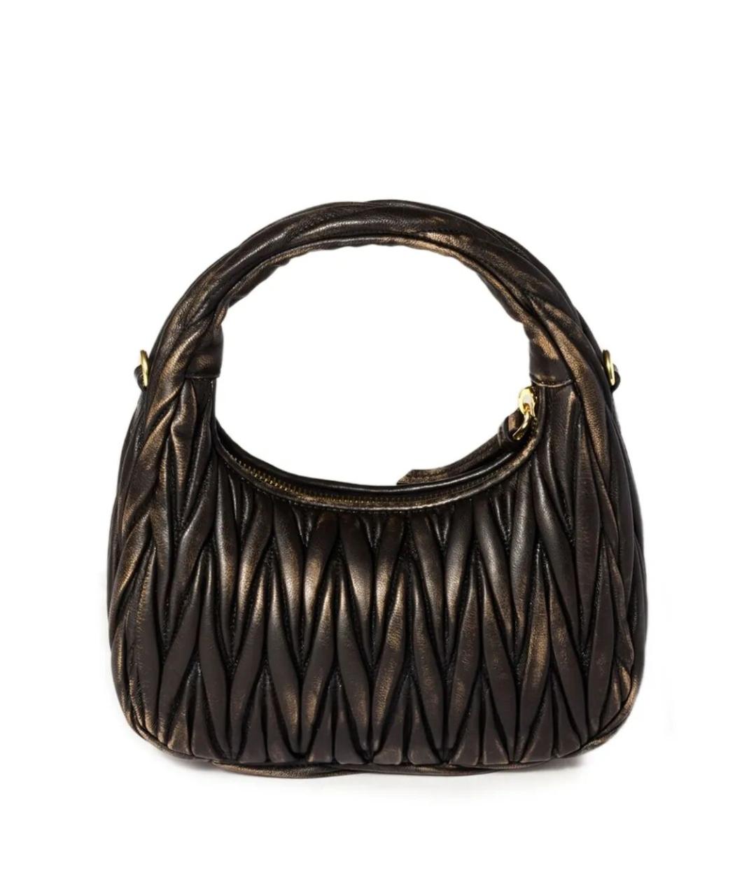 MIU MIU Коричневая кожаная сумка через плечо, фото 4