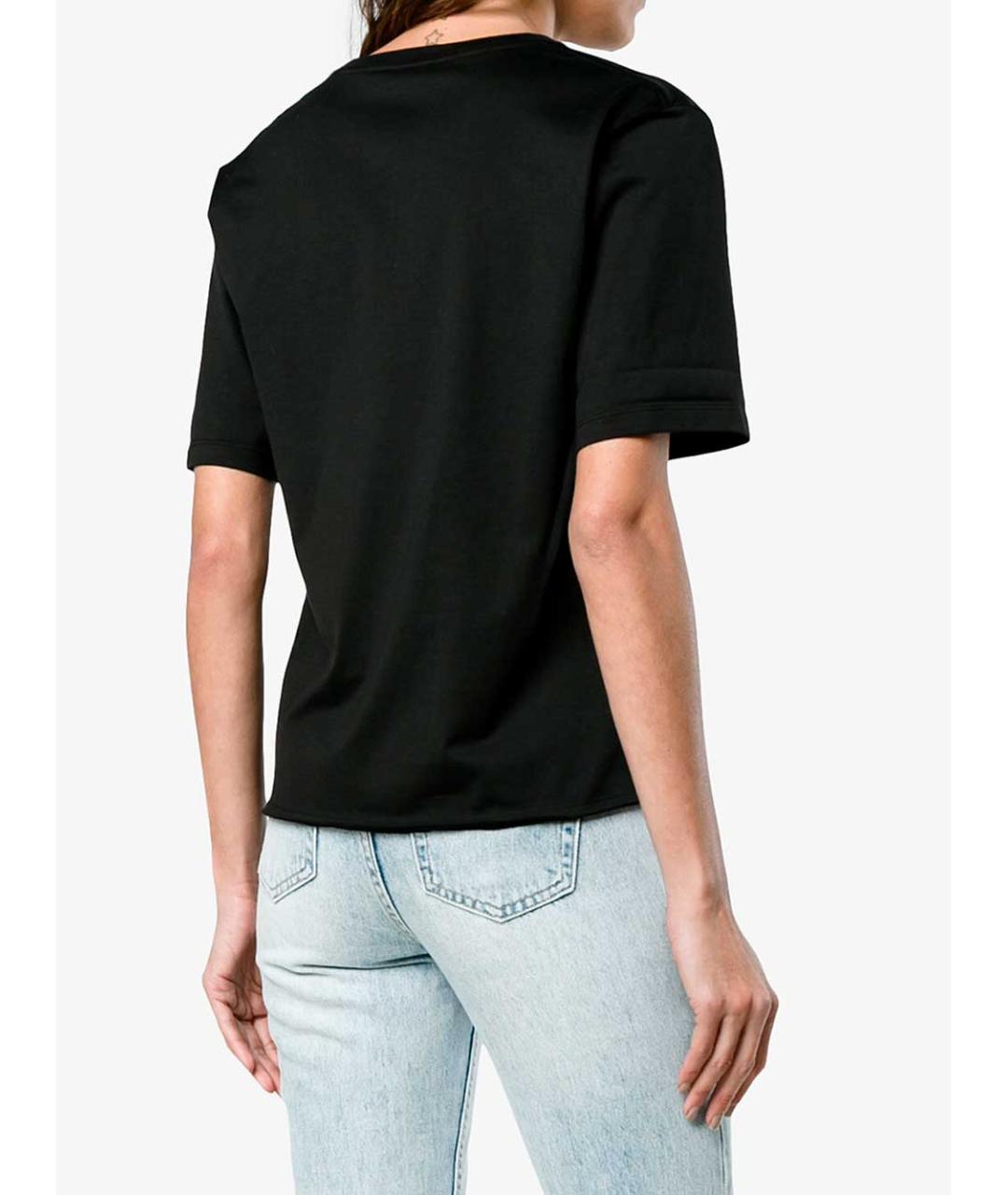 SAINT LAURENT Черная хлопковая футболка, фото 3