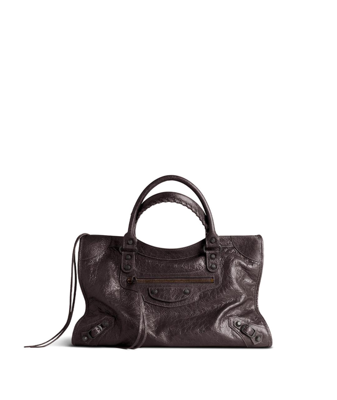 BALENCIAGA Коричневая кожаная сумка тоут, фото 1