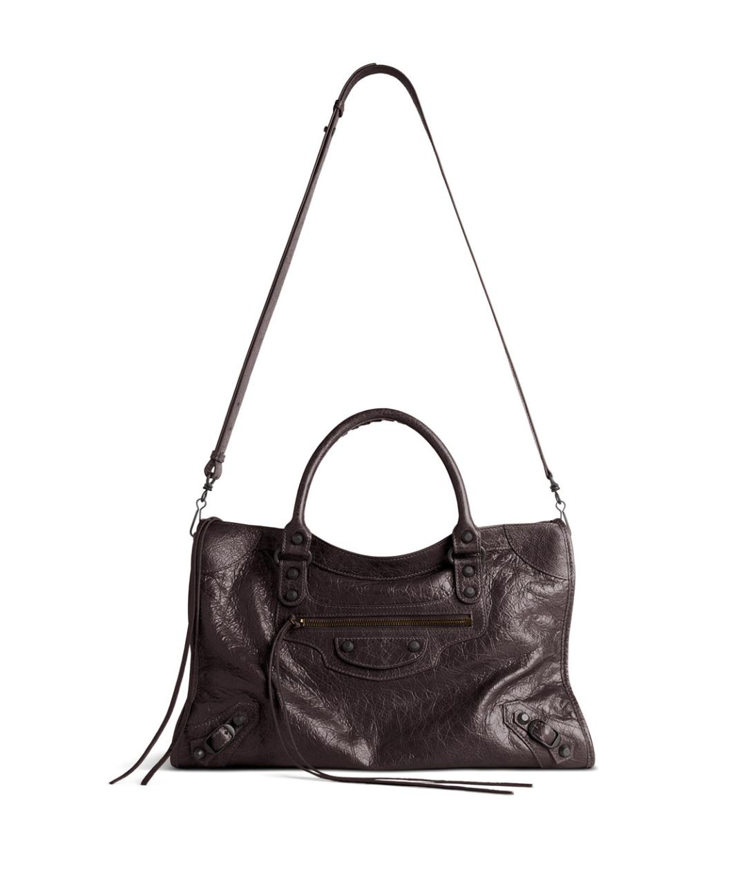 BALENCIAGA Коричневая кожаная сумка тоут, фото 5