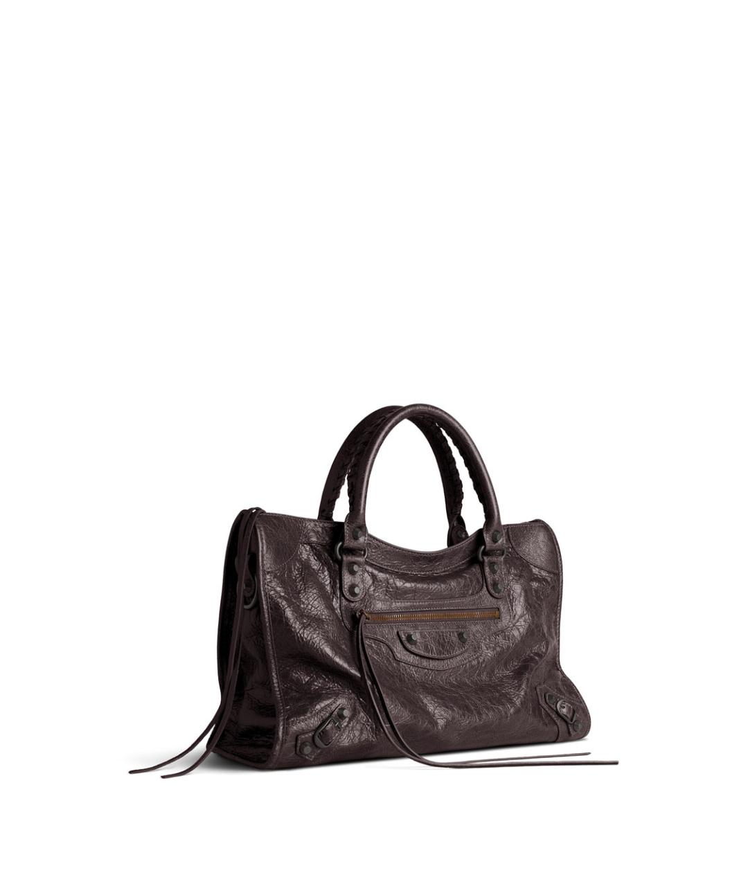 BALENCIAGA Коричневая кожаная сумка тоут, фото 3