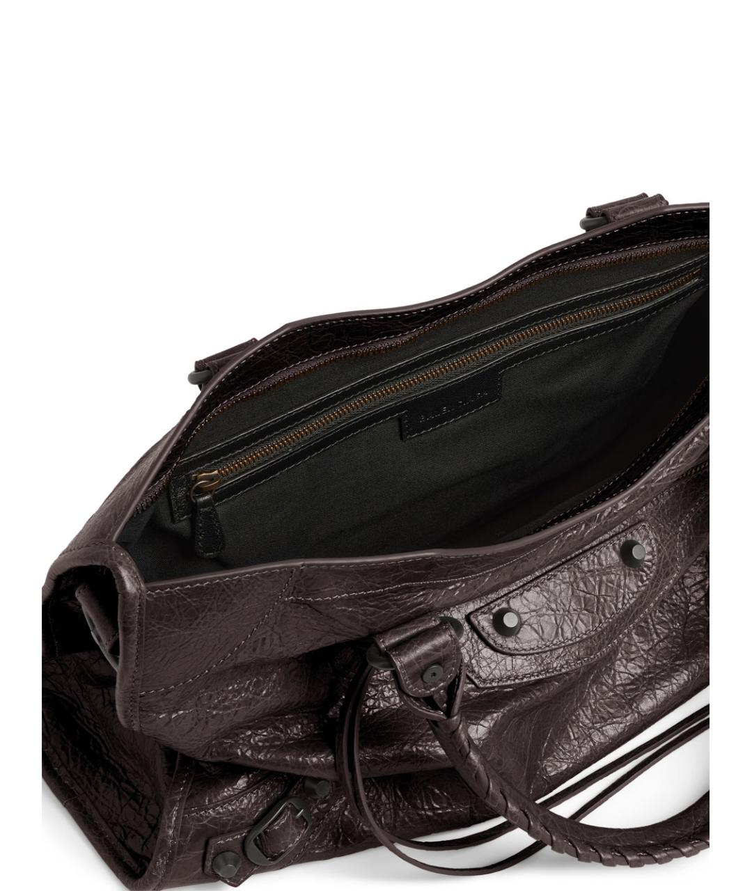 BALENCIAGA Коричневая кожаная сумка тоут, фото 6