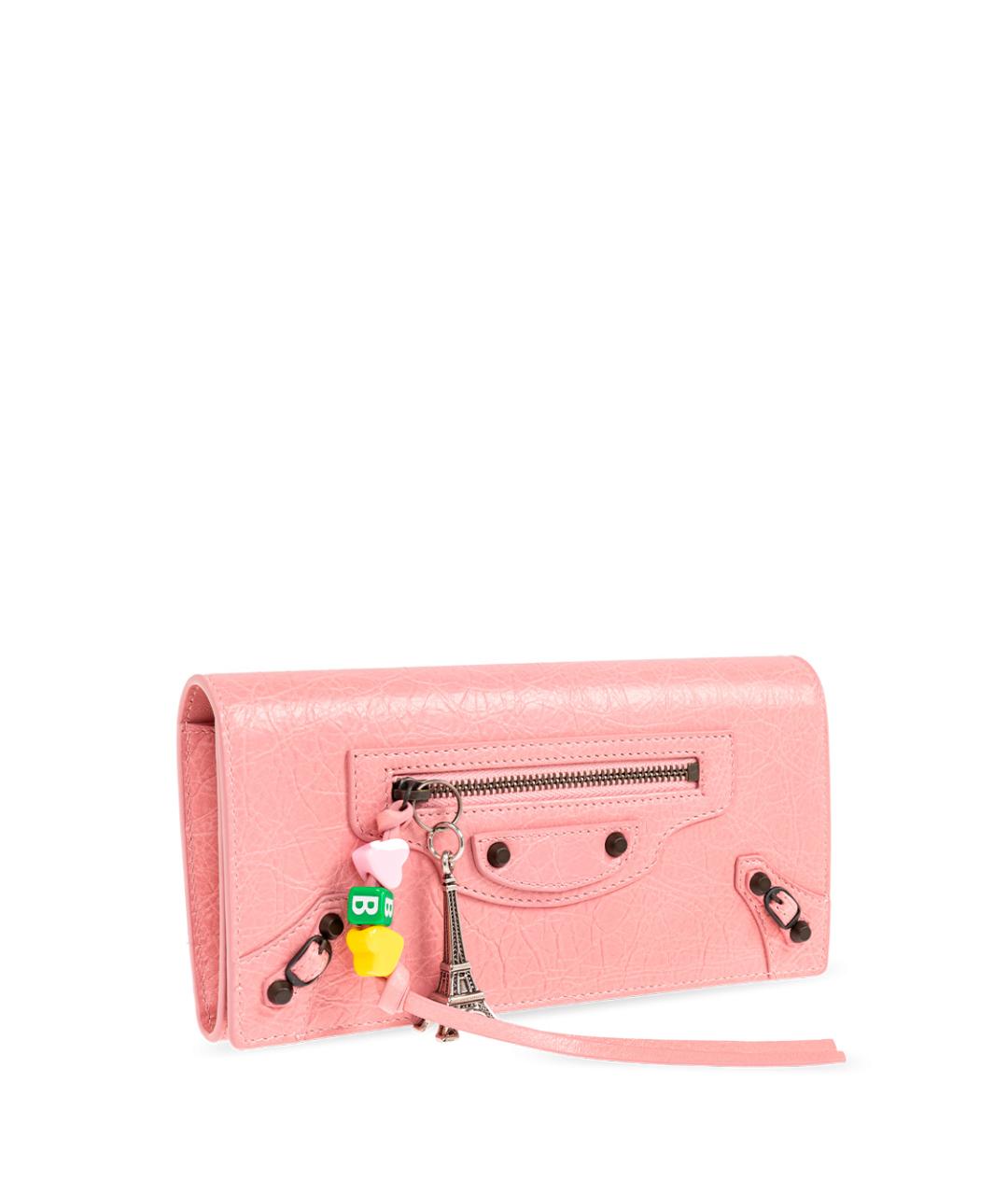 BALENCIAGA Розовый кожаный кошелек, фото 3
