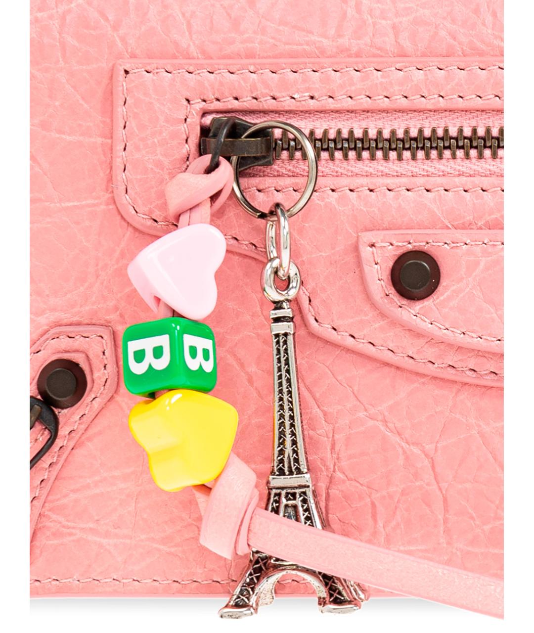 BALENCIAGA Розовый кожаный кошелек, фото 5