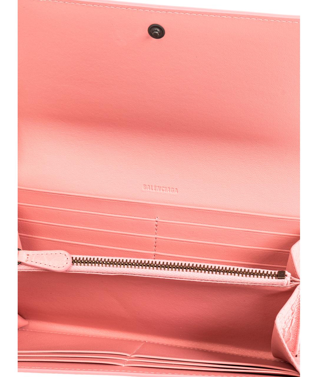 BALENCIAGA Розовый кожаный кошелек, фото 4