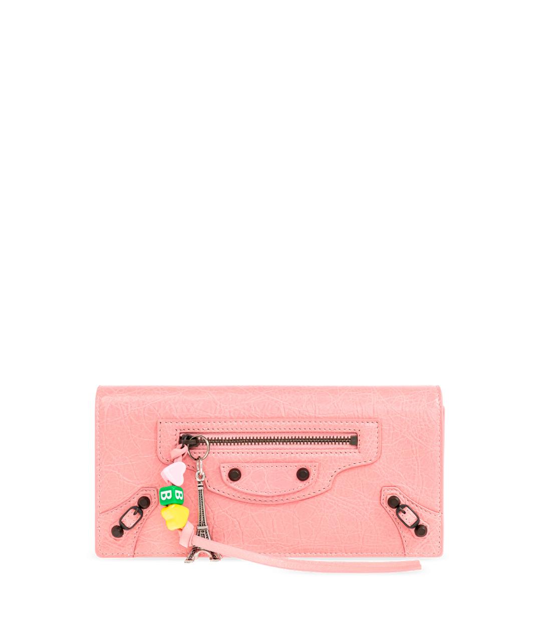 BALENCIAGA Розовый кожаный кошелек, фото 1