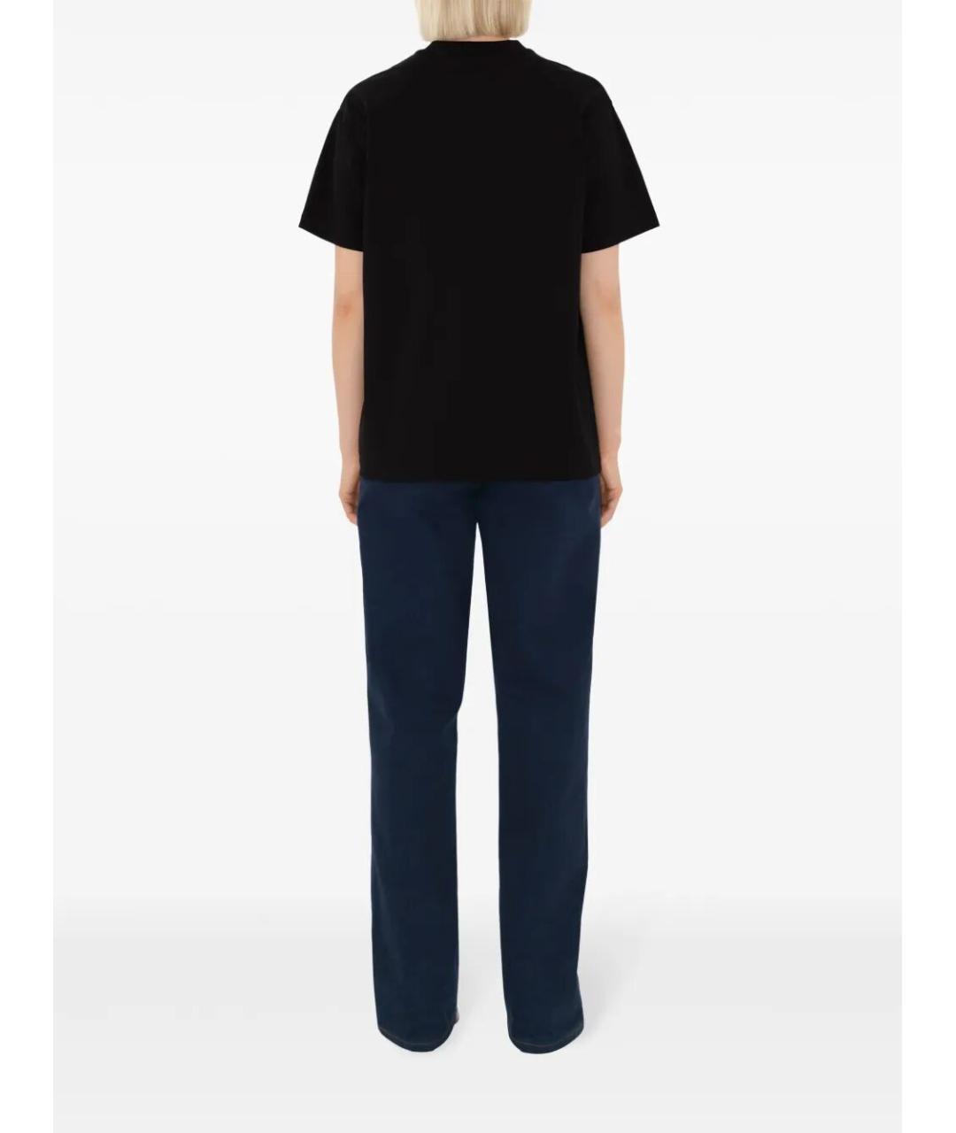 BURBERRY Черная хлопковая футболка, фото 4