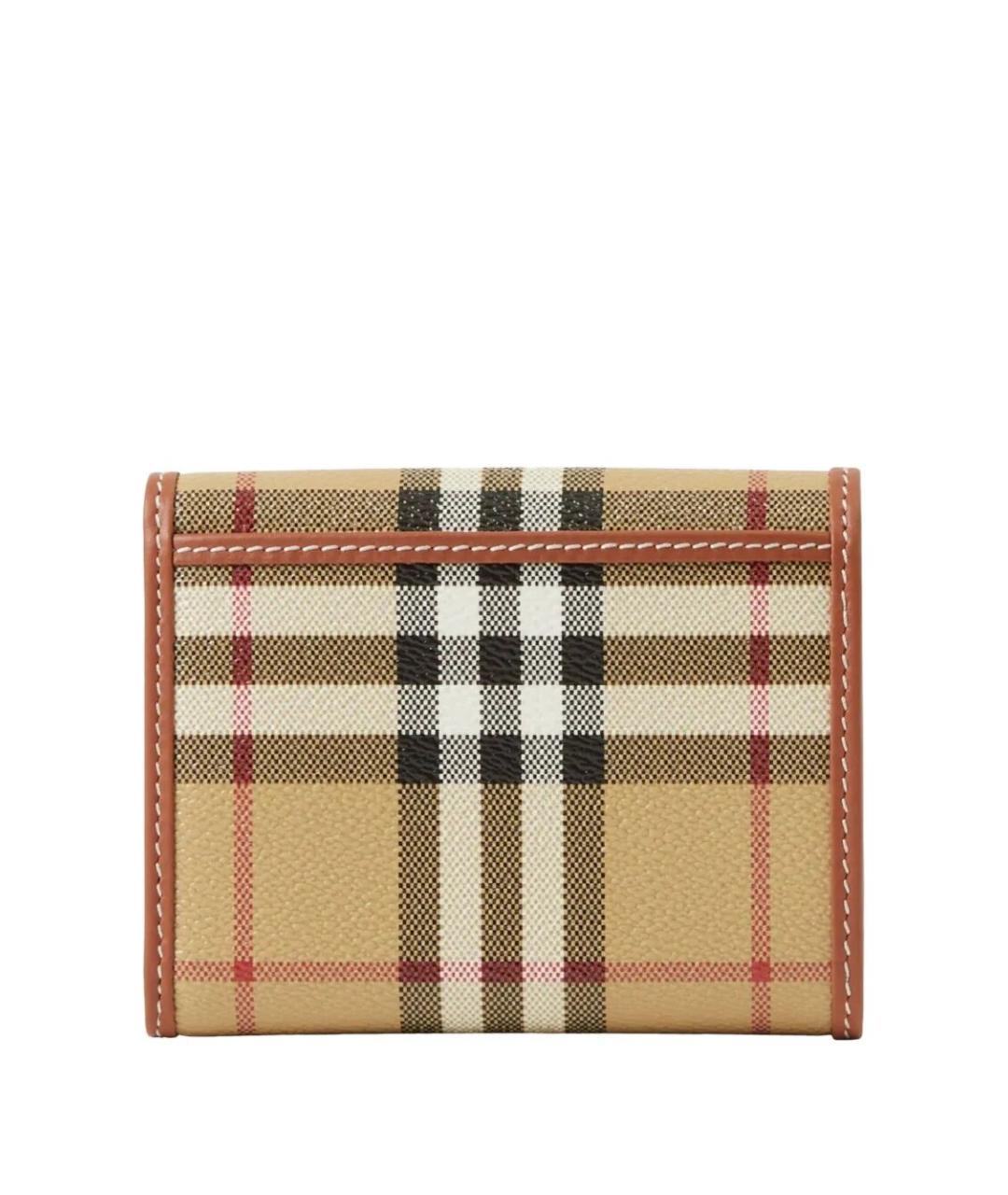 BURBERRY Бежевый полиуретановый кошелек, фото 2
