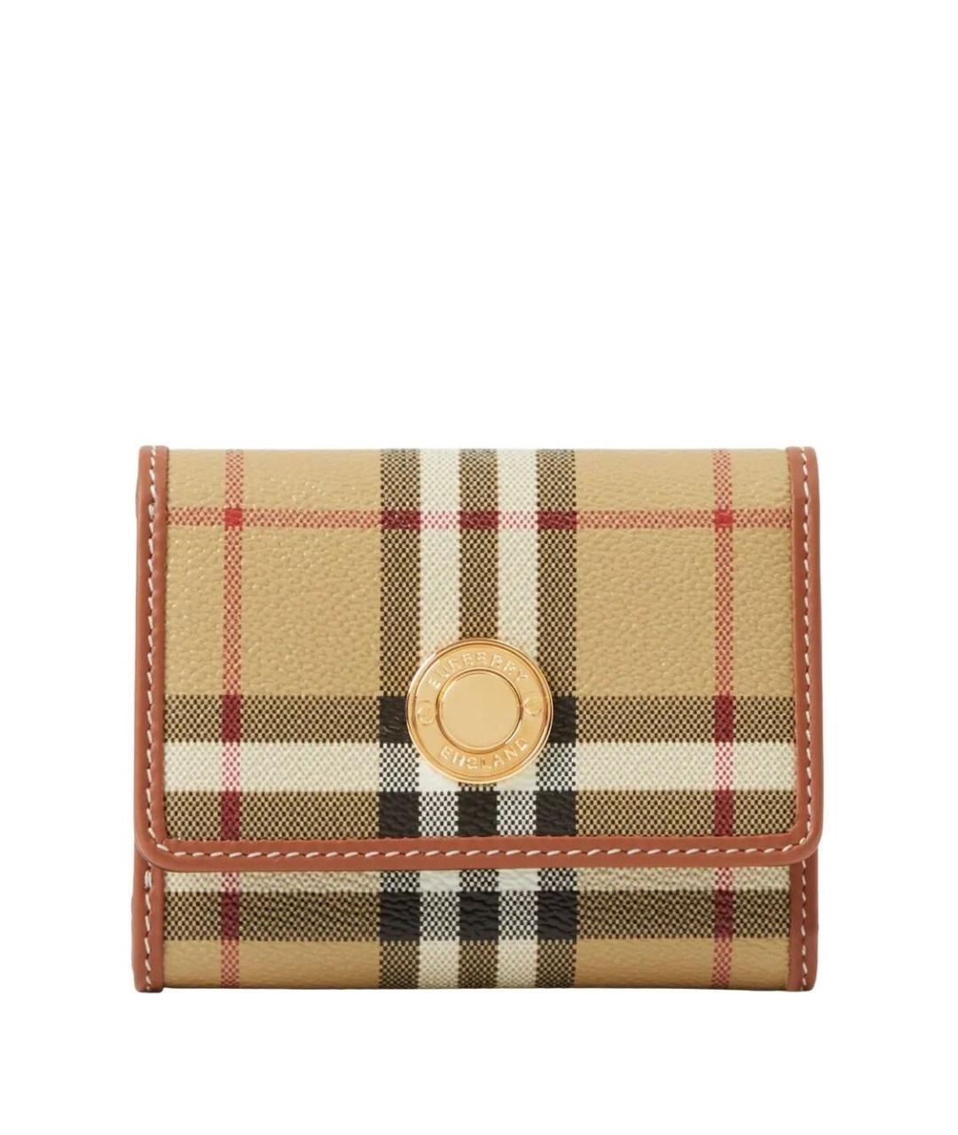 BURBERRY Бежевый полиуретановый кошелек, фото 1