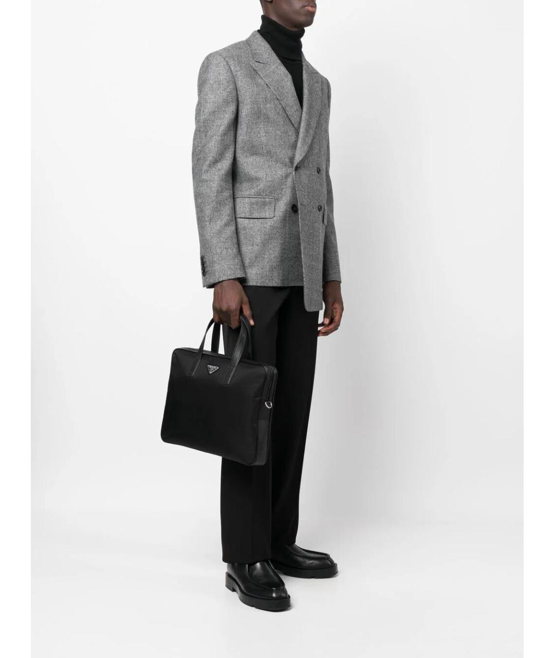 PRADA Черный тканевый портфель, фото 5