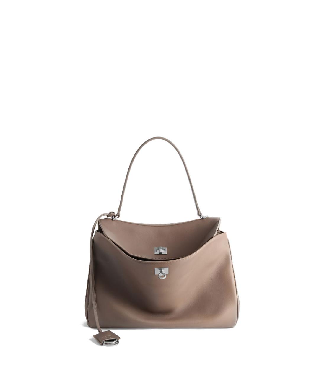 BALENCIAGA Бежевая кожаная сумка тоут, фото 1