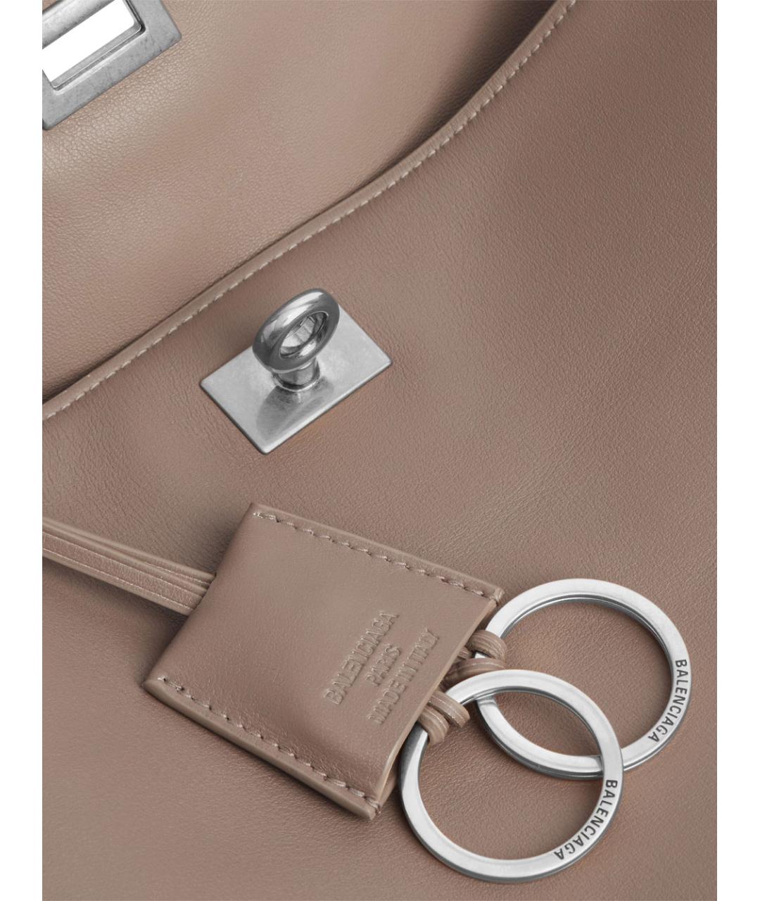 BALENCIAGA Бежевая кожаная сумка тоут, фото 7