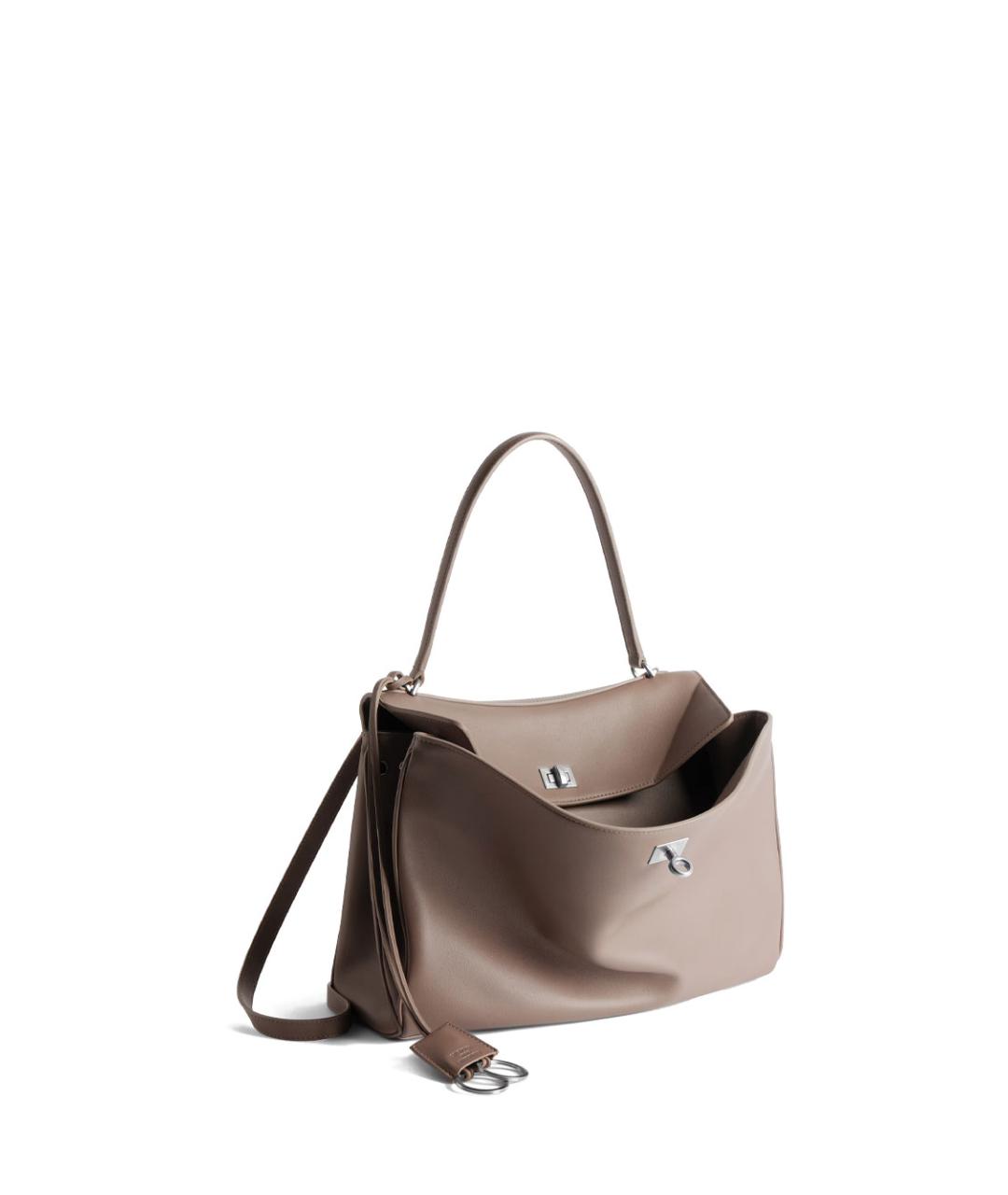 BALENCIAGA Бежевая кожаная сумка тоут, фото 3