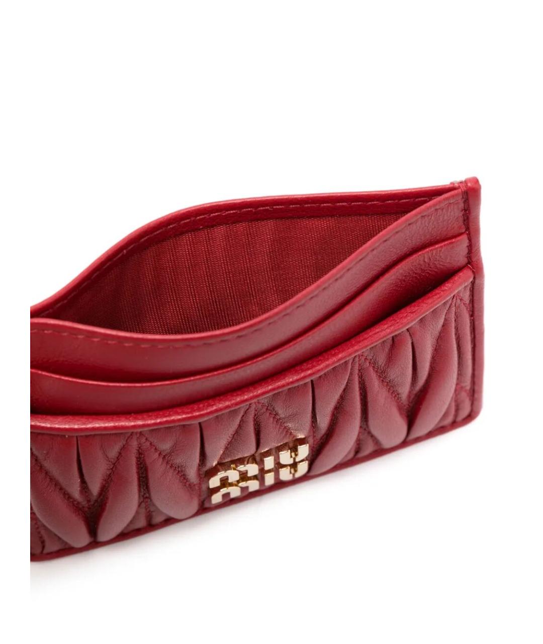 MIU MIU Красный кожаный кардхолдер, фото 3