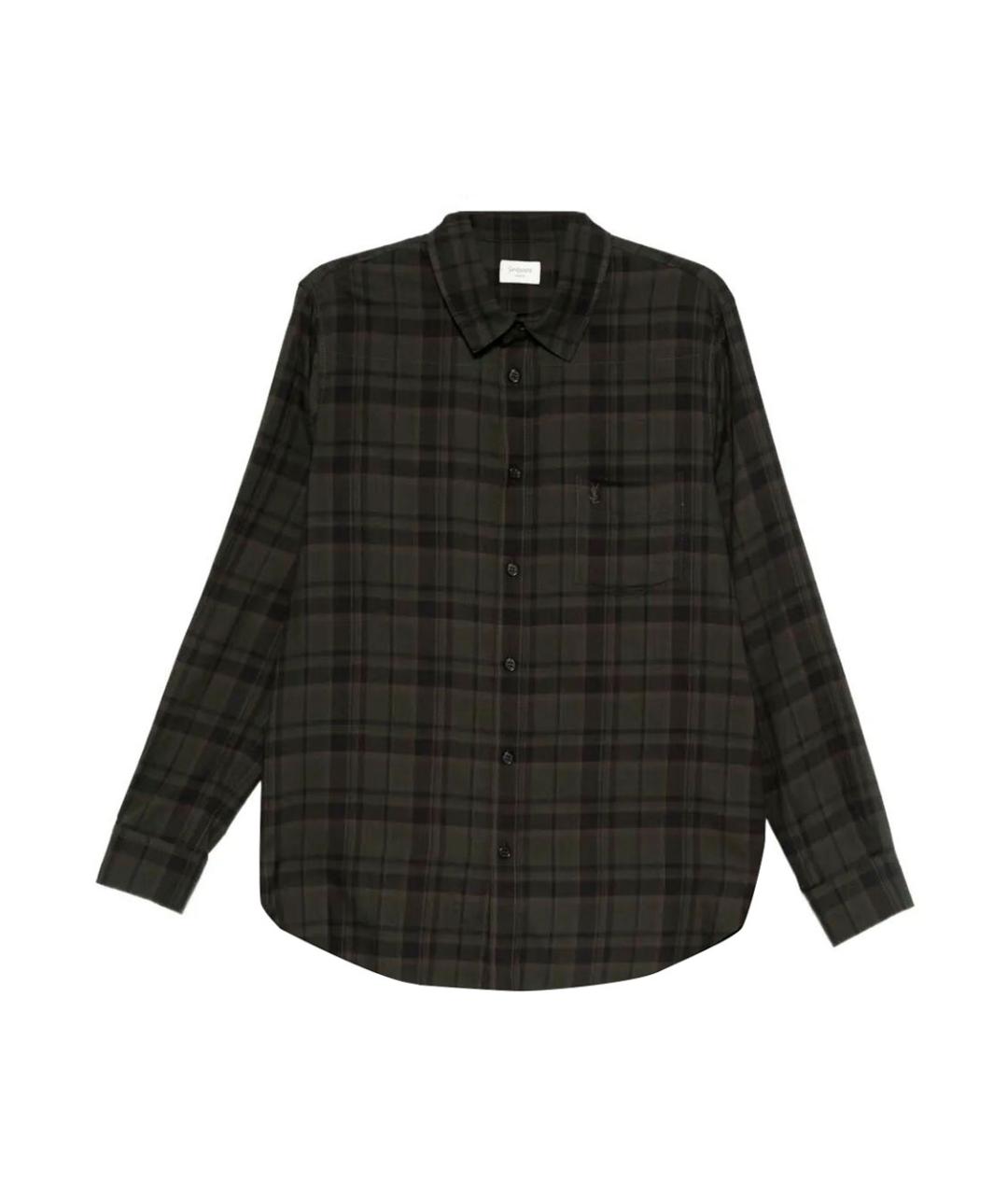 SAINT LAURENT Зеленая хлопковая кэжуал рубашка, фото 1