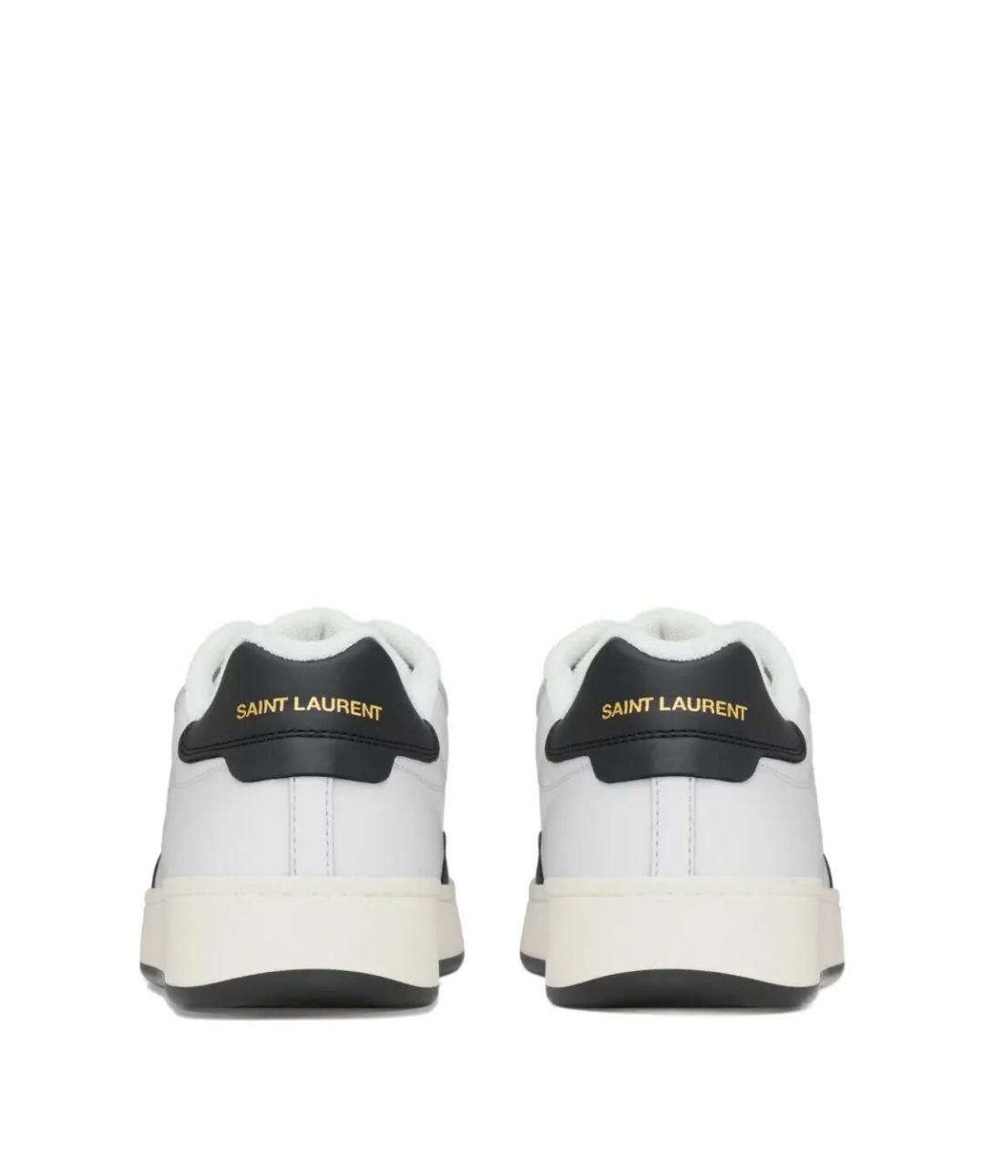 SAINT LAURENT Белые кожаные низкие кроссовки / кеды, фото 4