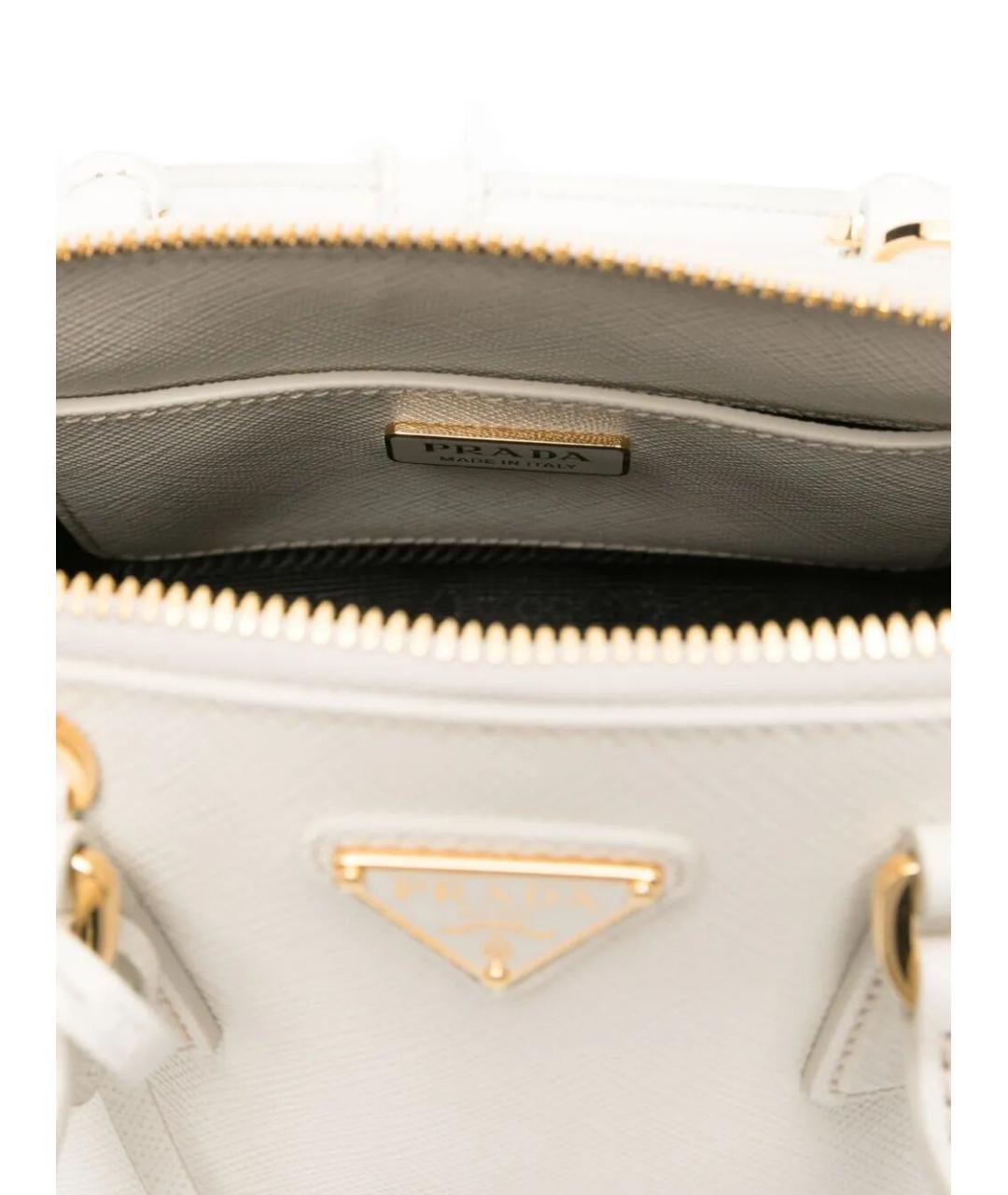 PRADA Белая кожаная сумка тоут, фото 5