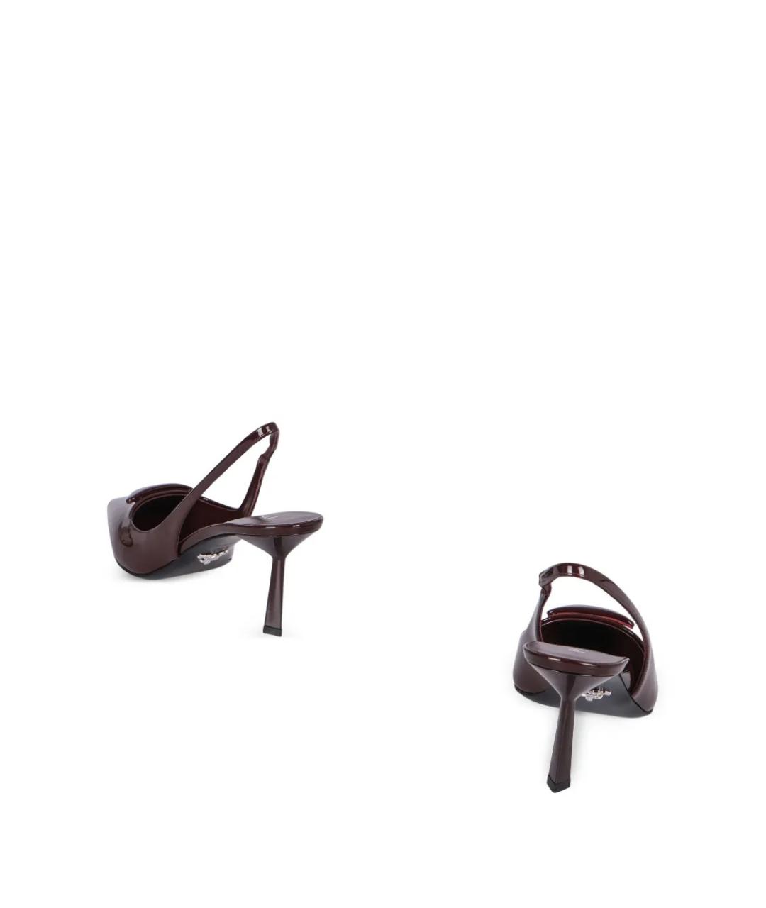 PRADA Бордовые туфли из лакированной кожи, фото 3