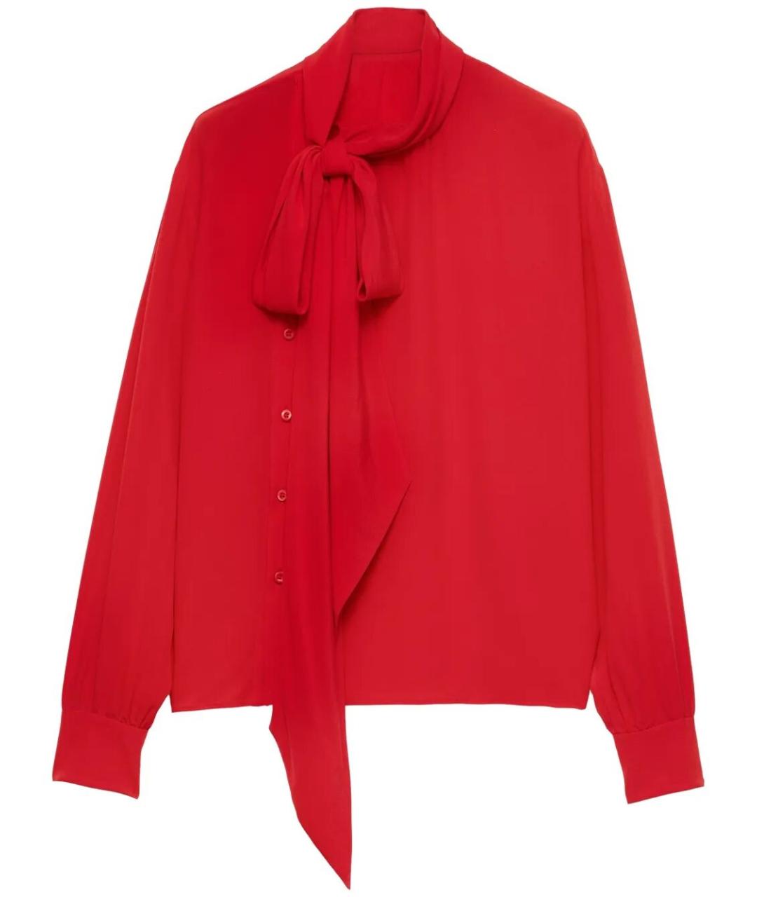 PRADA Красная шелковая блузы, фото 1