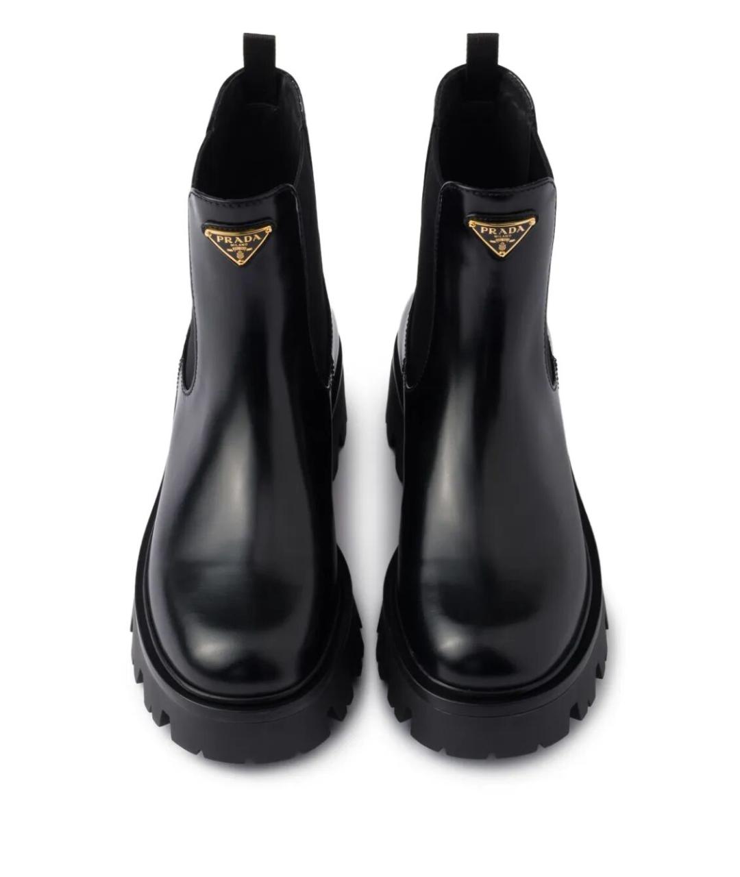 PRADA Черные кожаные ботинки, фото 4
