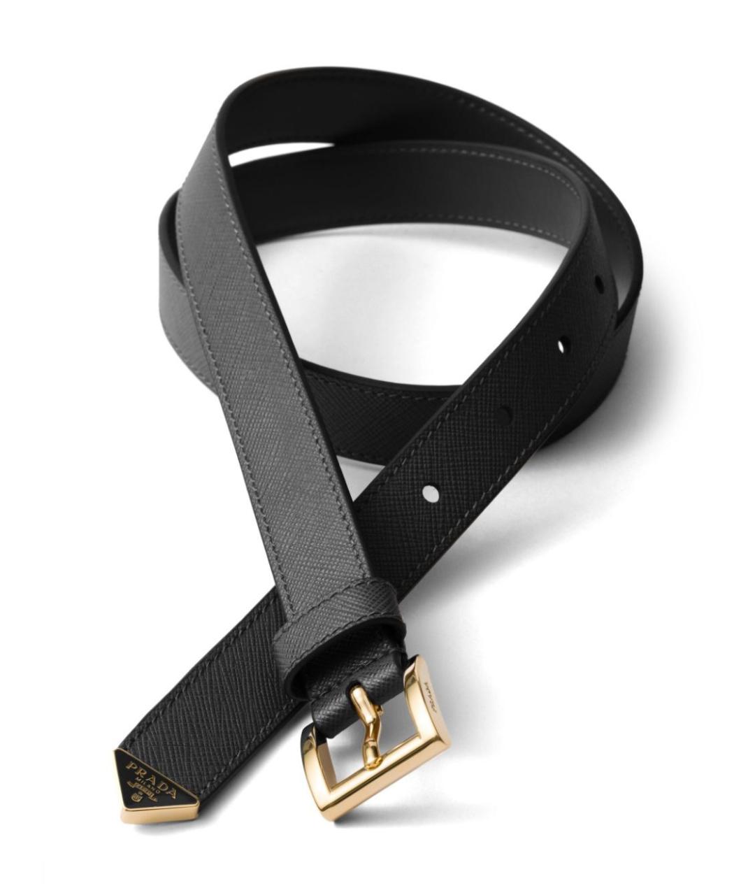 PRADA Черный кожаный ремень, фото 2