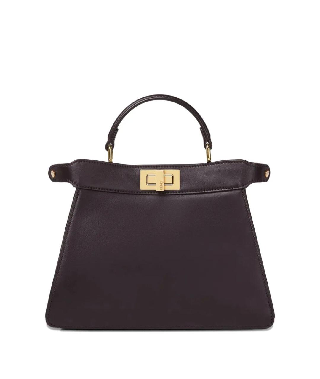FENDI Коричневая кожаная сумка тоут, фото 1