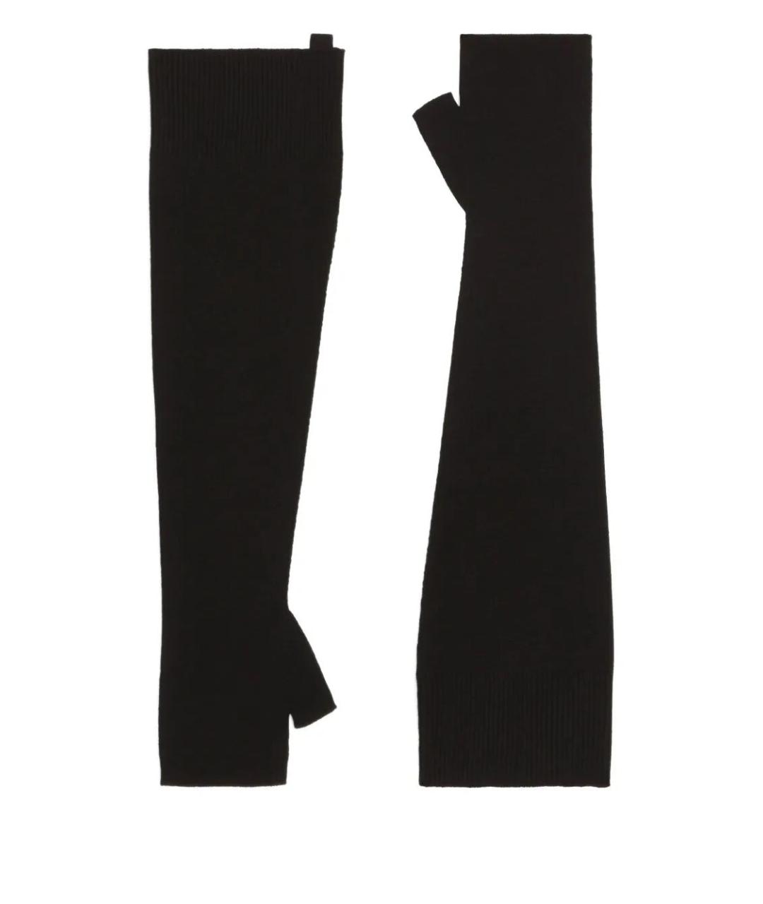 DOLCE&GABBANA Черные шерстяные митенки, фото 2