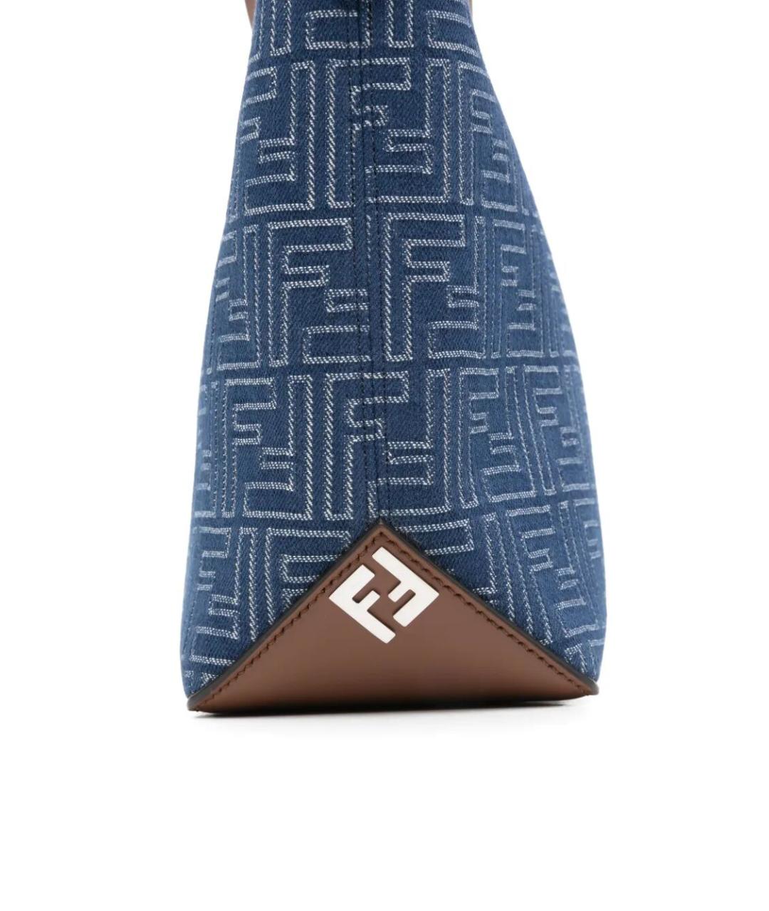 FENDI Синяя кожаная сумка тоут, фото 4