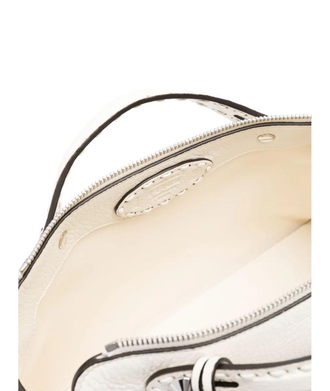 FENDI Белая кожаная сумка тоут, фото 5