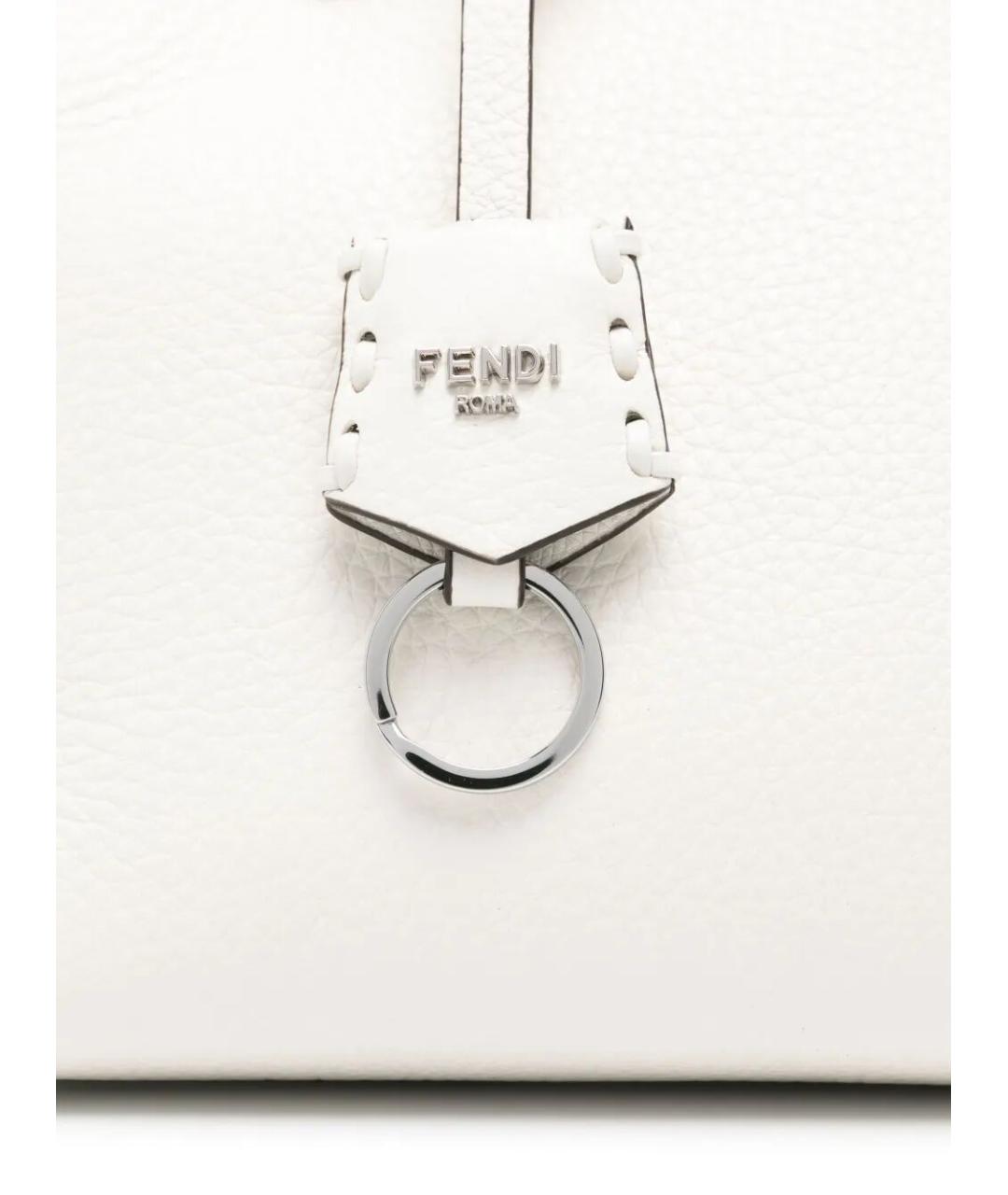 FENDI Белая кожаная сумка тоут, фото 3