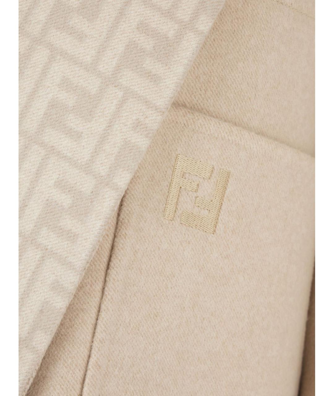 FENDI Бежевое шерстяное пальто, фото 3