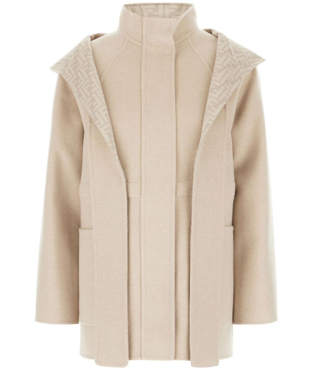 FENDI Бежевое шерстяное пальто, фото 1