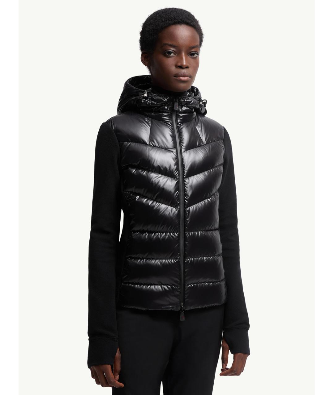 MONCLER Черная полиэстеровая куртка, фото 2