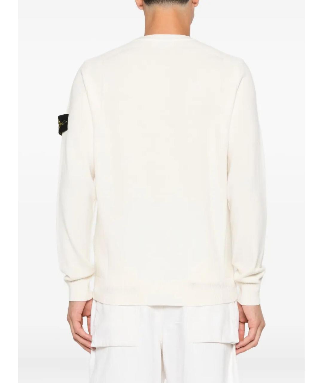 STONE ISLAND Белый шерстяной джемпер / свитер, фото 3