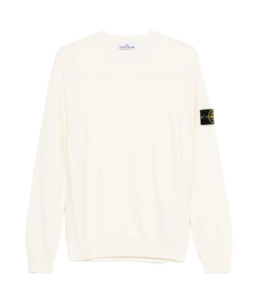 STONE ISLAND Белый шерстяной джемпер / свитер, фото 1