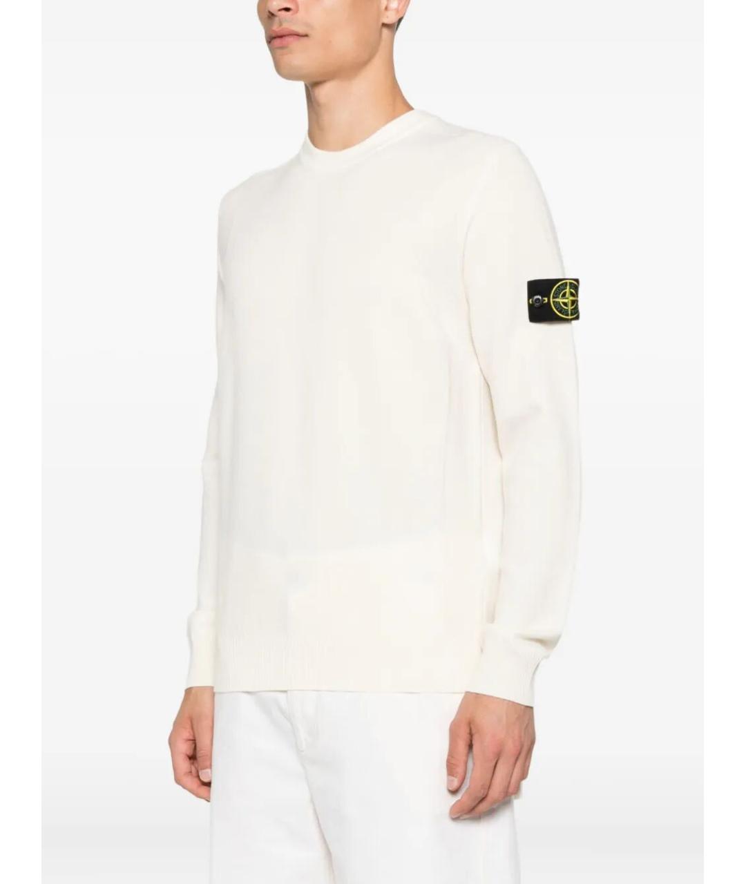 STONE ISLAND Белый шерстяной джемпер / свитер, фото 2