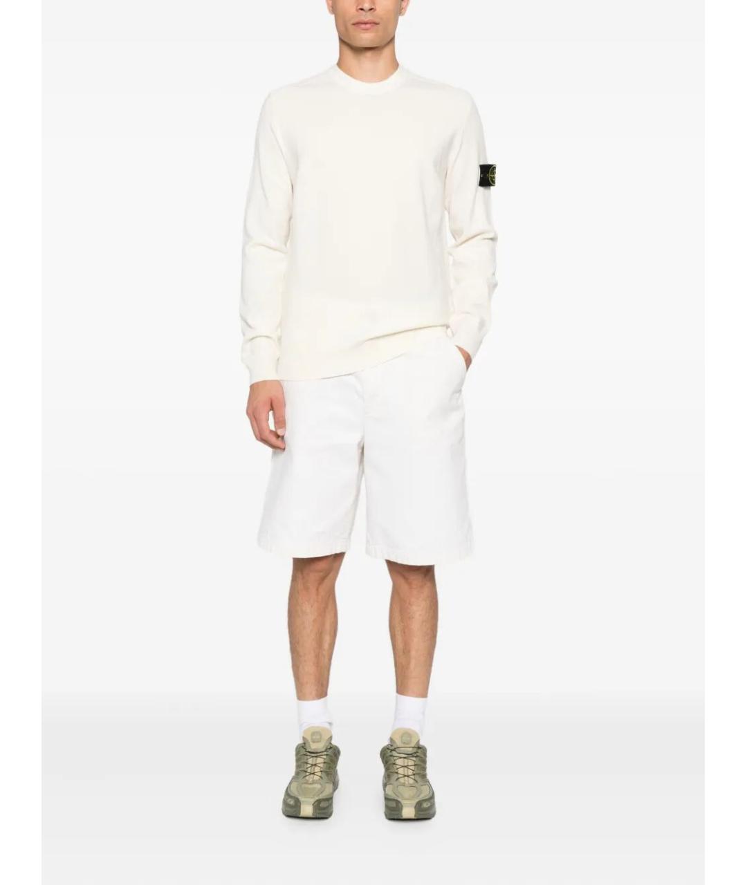 STONE ISLAND Белый шерстяной джемпер / свитер, фото 4